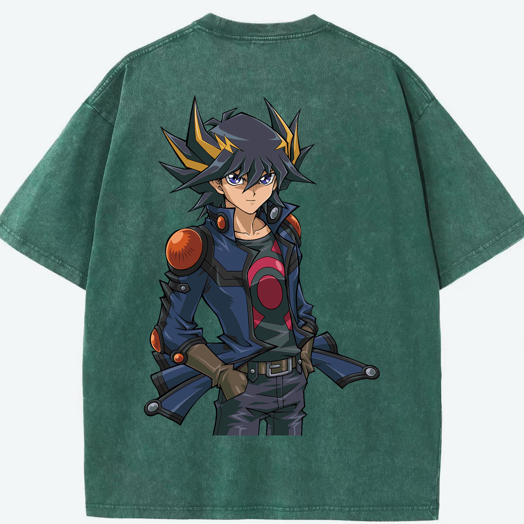（画像用） 遊☆戯☆王 Yu-Gi-Oh! 綿100% ヴィンテージ風 半袖Tシャツ（背面プリント）